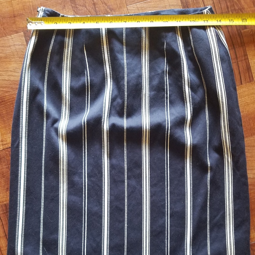 Talbots Pinstripe Skirt Navy and White
